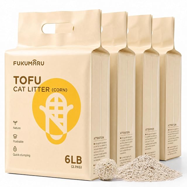 Sac de 10,8 kg de litière pour chat FUKUMARU au tofu et maïs